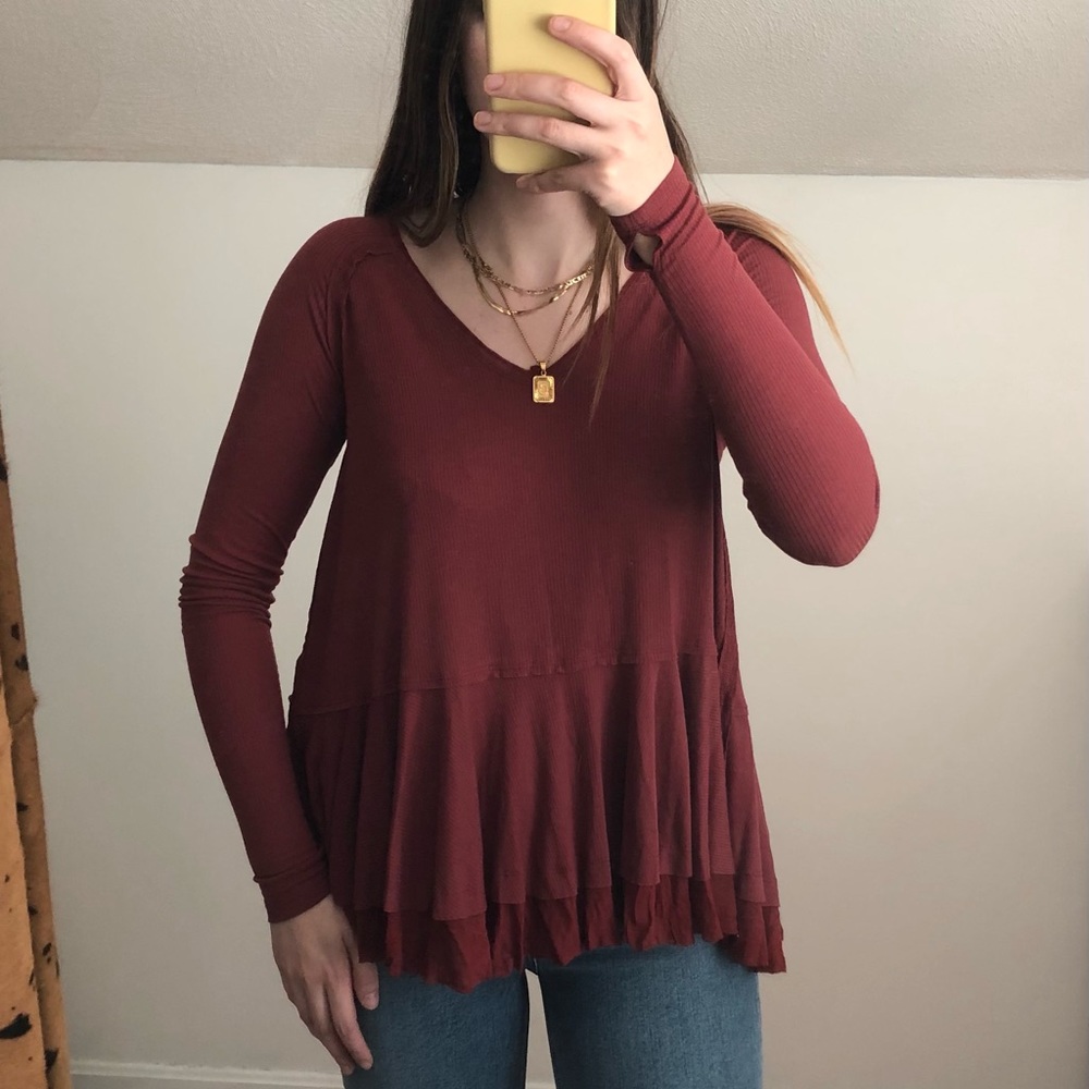 FREE PEOPLE PEPLUM LONG SLEEVE